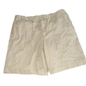 Men's Merona 42 Khaki Flat Front Elastic Waist Pockets Shorts